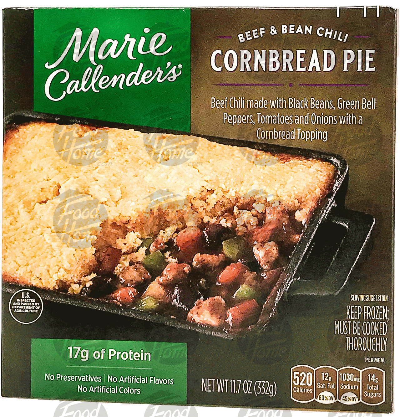 Marie Callender's  beef & bean chili cornbread pie, frozen box Full-Size Picture